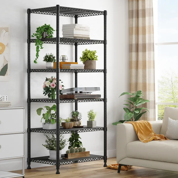Metal Shelving Unit, 6-tier Adjustable Storage Shelves Rack - Image 2